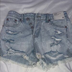 Aeropostale Light Blue Ripped Jean Shorts